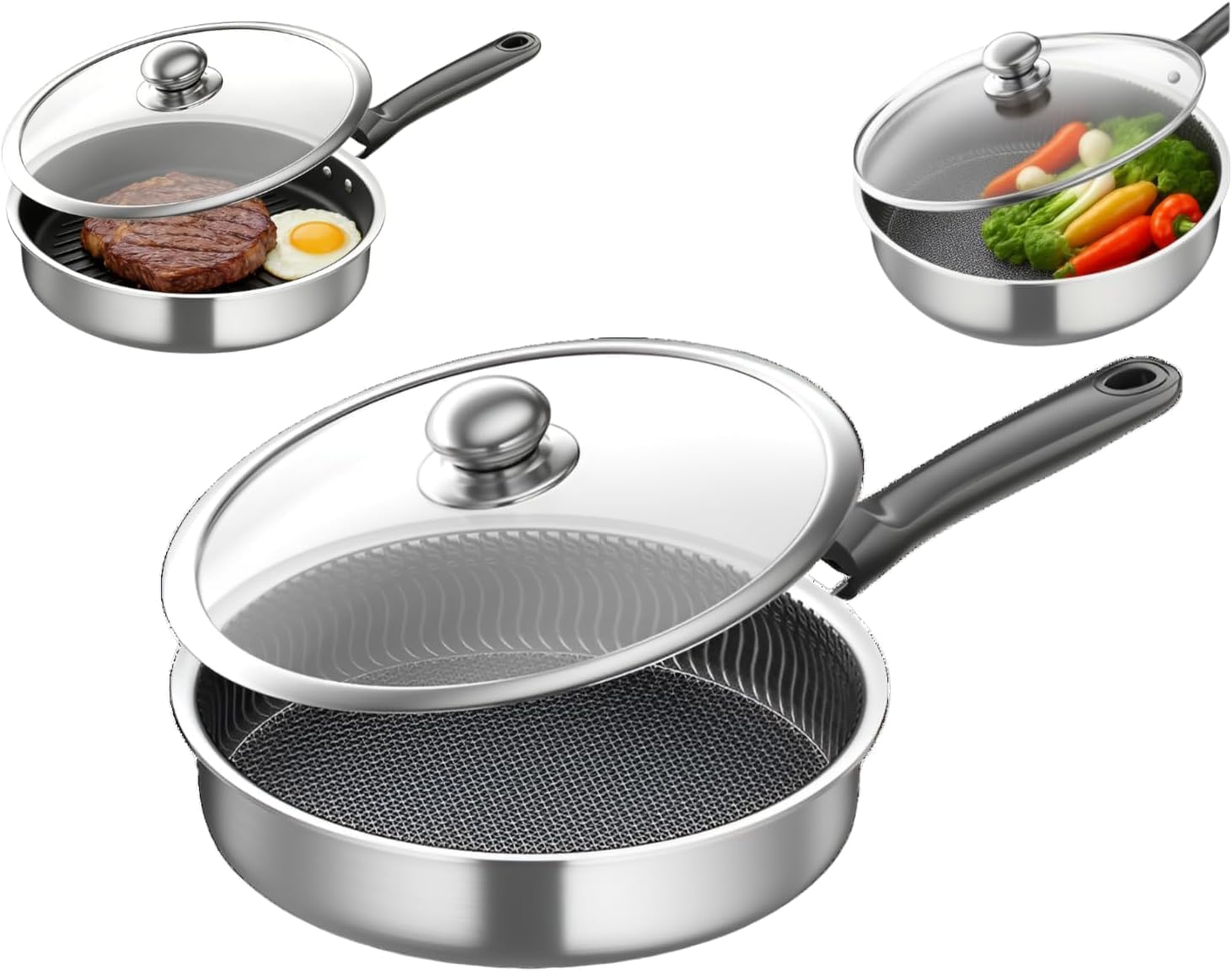 Amazon | [Luvian]ステンレス鋼フライパン 26/28/30cm 超軽量 深型設計